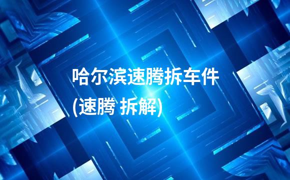哈尔滨速腾拆车件(速腾 拆解)